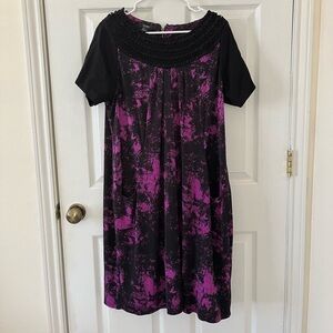 Alfani Black and Purple Textured Dress